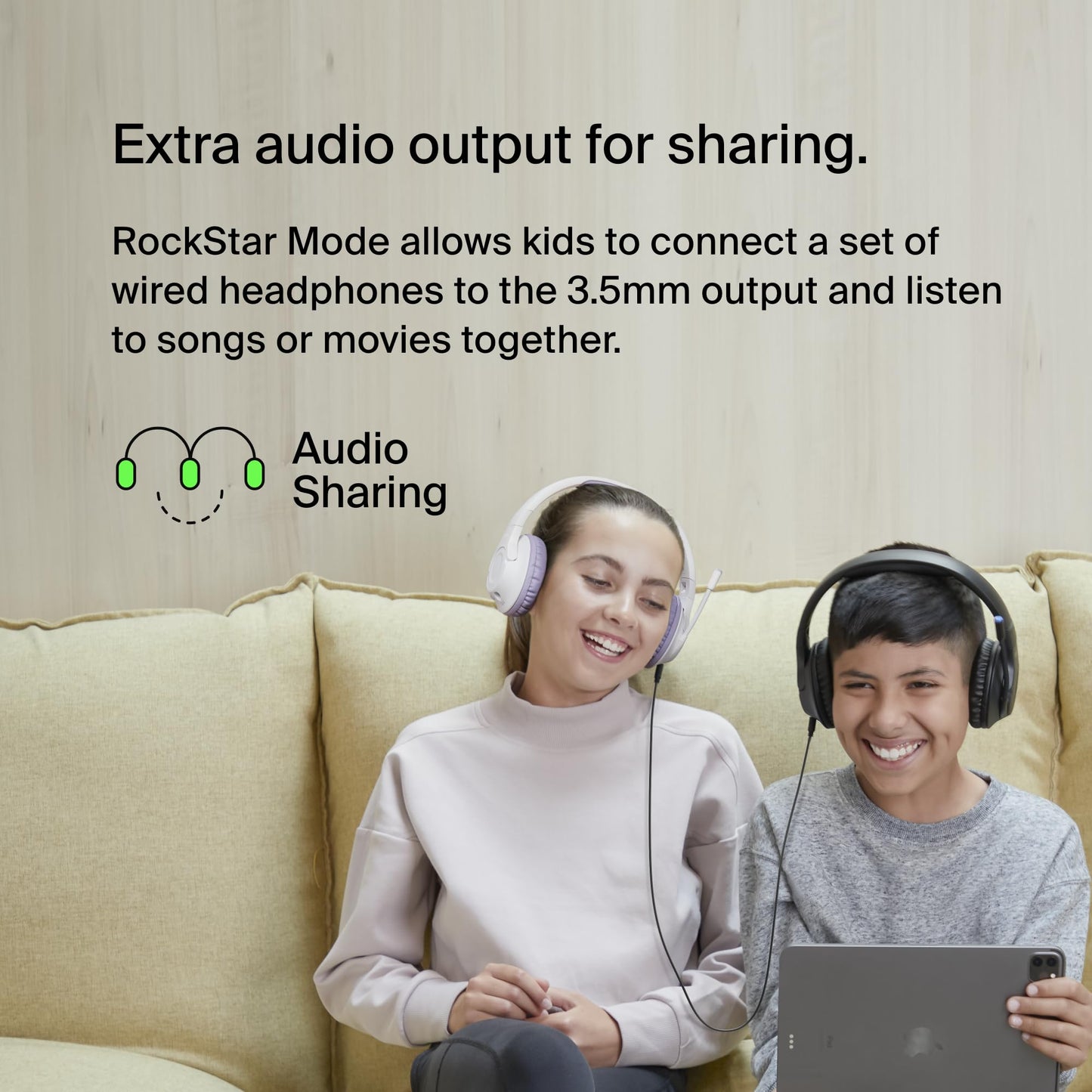 Belkin SoundForm Inspire Bluetooth Kids Headphones, 35H Battery Life