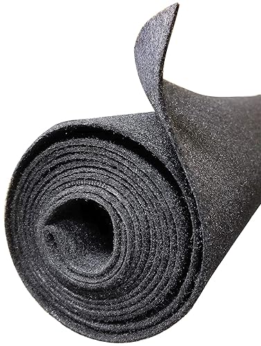 Polymat 3ft x 48" Wide 3'x4' Grey Charcoal Felt Fabric Carpet 1 Yard Roll, Extremely Durable; Stands up to Heavy use Latex Backed Easy to Cut, fit