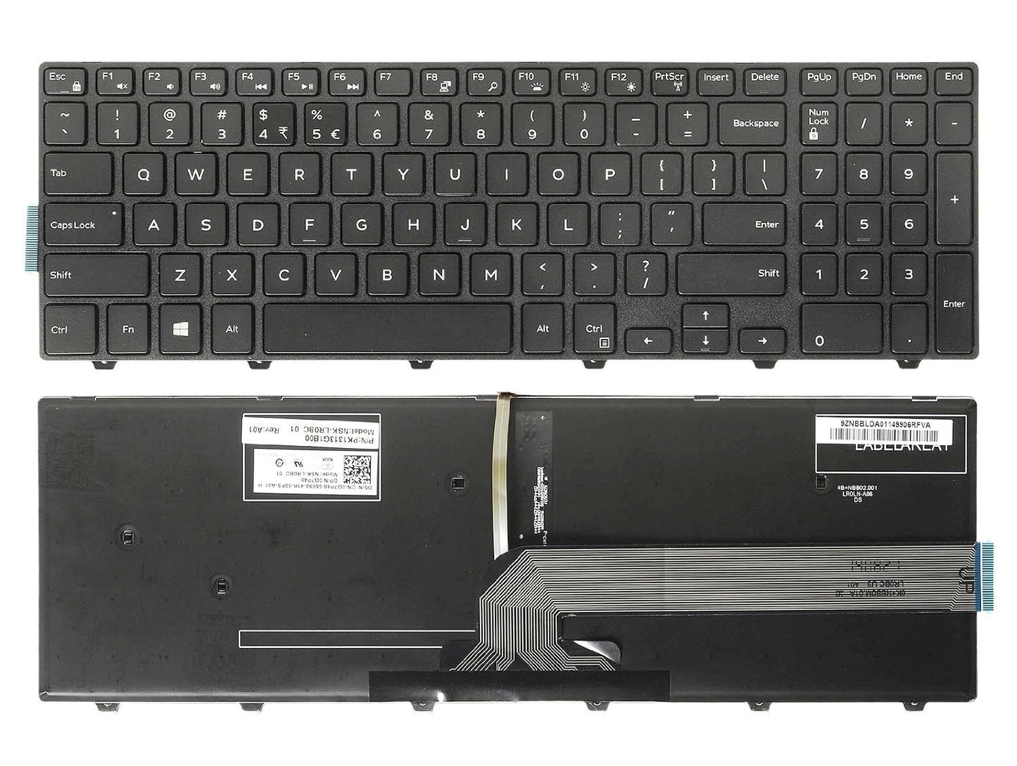 New US Black Backlit English Laptop Keyboard Replacement for Dell Inspiron 15 7557 7559 Latitude 3550 Light Backlight