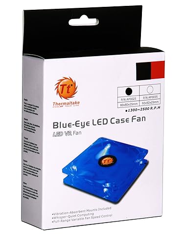 Thermaltake Blue-Eye Silent Smart 80mm Blue Led Case Fan with Adjustable Fan Speed Control AF0025