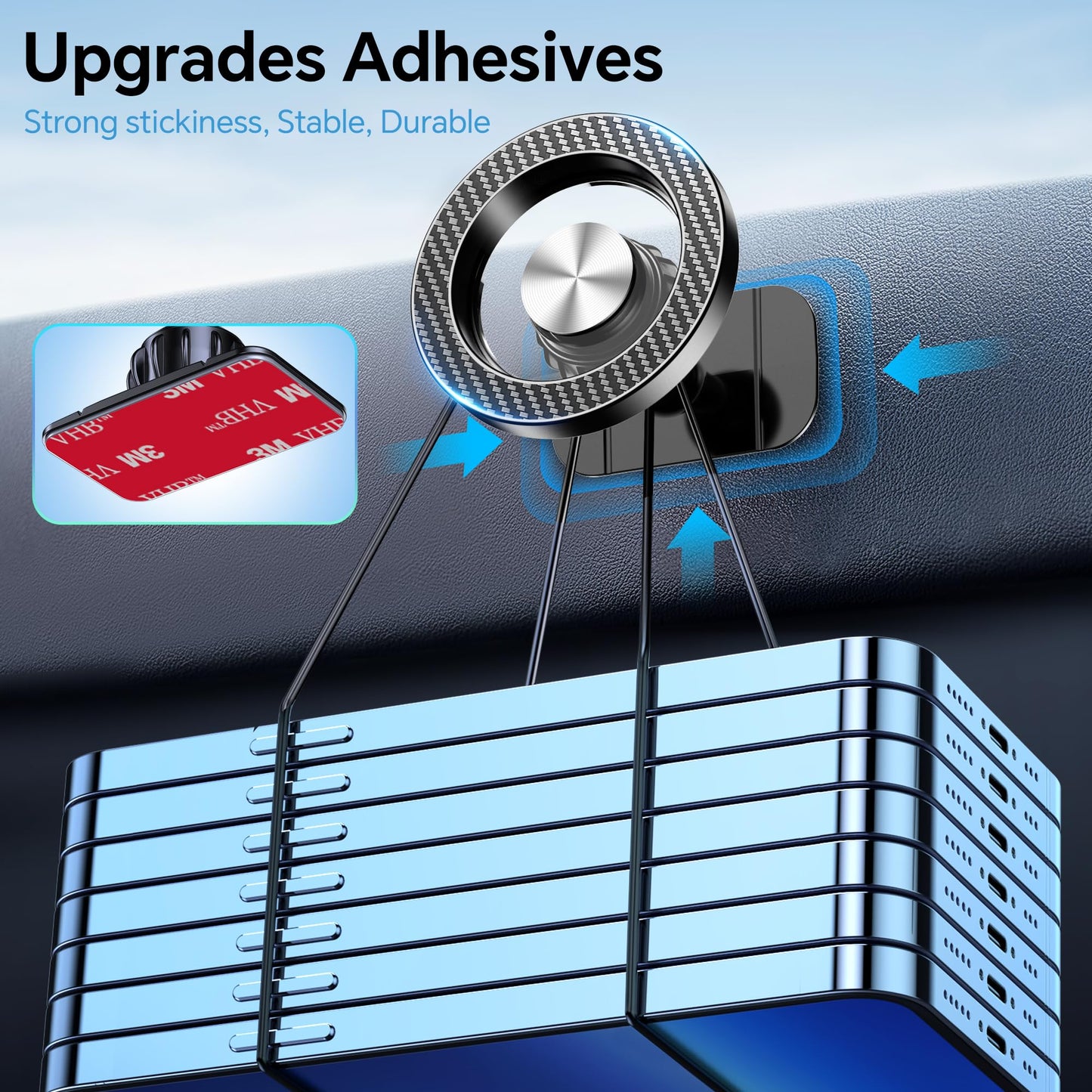 Kaistyle for Magsafe Car Mount?20 Strong Magnets?Magnetic Phone Holder for Car Phone Holder Mount Dash Mounted Holders Cell Phone Holders for Your Car