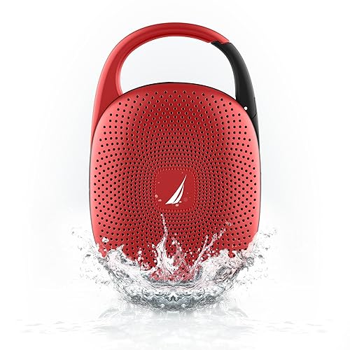 Nautica Nayman SP700 Portable Bluetooth Speaker, 16W Sound, Deep Bass, IPX7 Waterproof, 10H Playtime, RGB Light TWSPlus, Shower & Outdoor (Red)