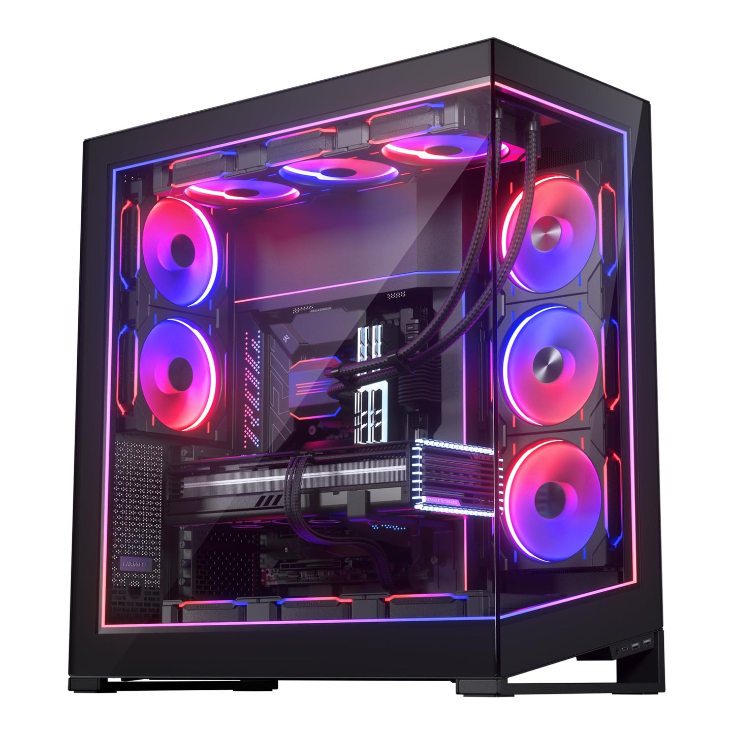 Phanteks NV9 Premium DRGB Kit, 4X D/A-RGB LED modules for NV9 Outer Frame, 1x D/A-RGB Power hub Included (Black)