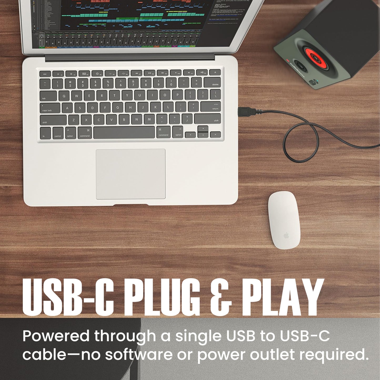 Audiosource Desktop PC Speakers with Bluetooth 5.3, USB-C Plug & Play, 2.0 Stereo Computer Speakers with Dual 2" Drivers, AUX Input, LED Indicator