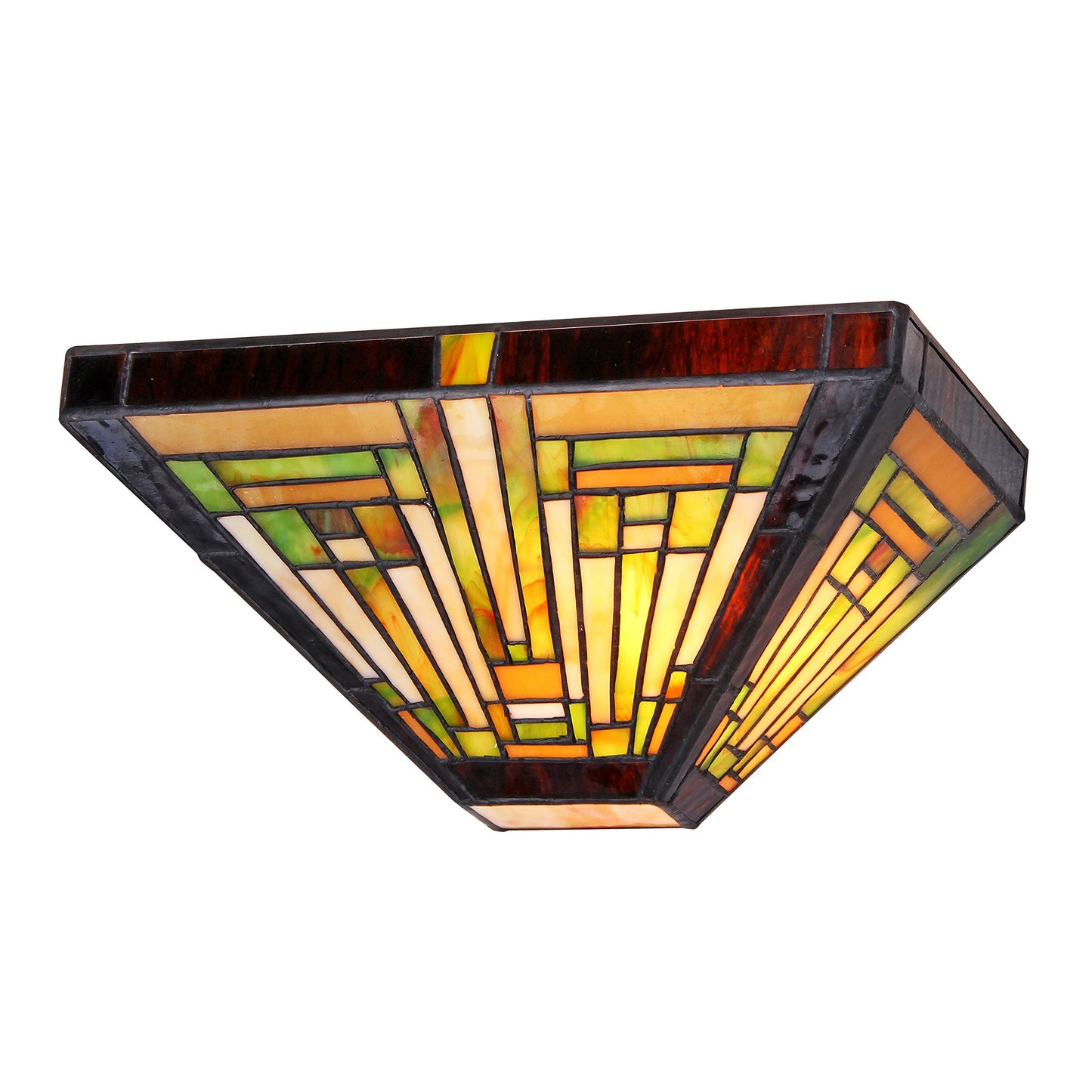 Chloe CH33359MR12-WS1 12" Wide Innes, Tiffany-Style 1 Light Mission Wall Sconce, Bronze,Glass