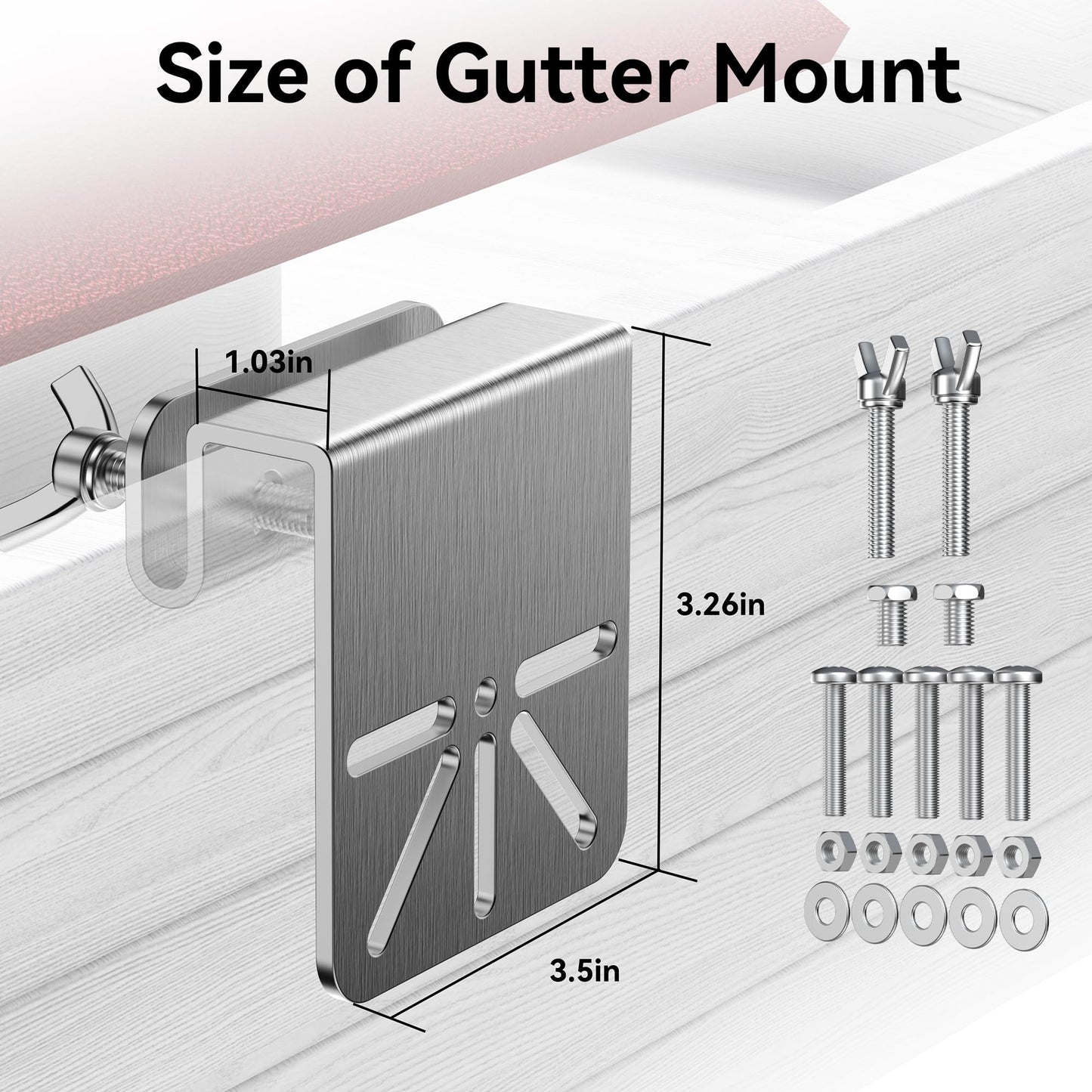 2 Pack Gutter Mount Bracket Compatible with Eufy Solocam S340/E30, No Drill Installation, Stainless Steel Gutter Mount for Security Camera, Security