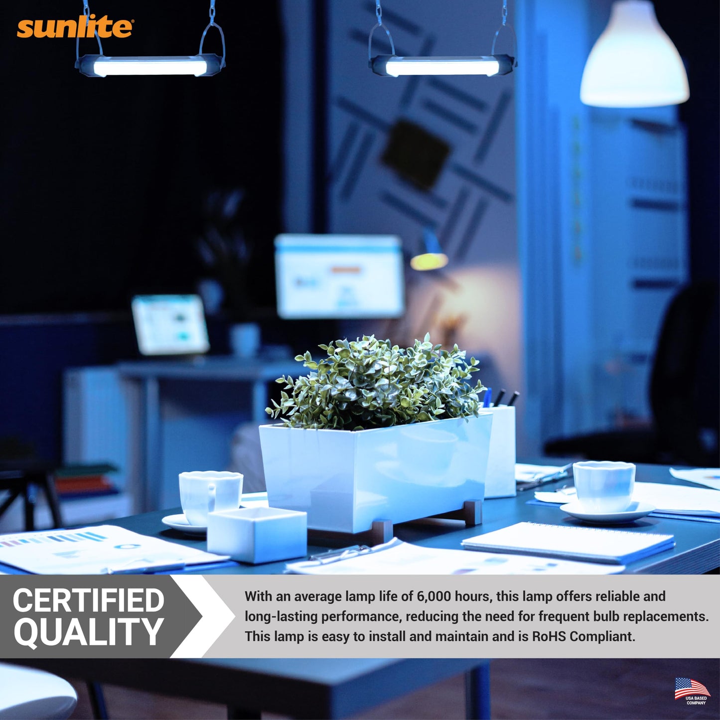 Sunlite 9-Inch F6T5/DL T5 Linear Fluorescent Lamp, 6 Watts, 210 Lumens, 6500K Daylight, Miniature G5 Bi-Pin Base, ROHS Compliant, High Performance