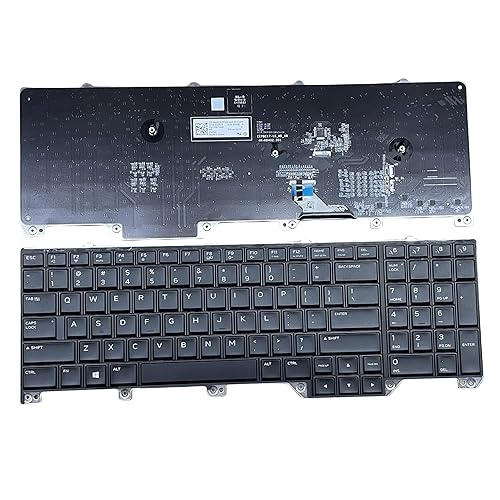 YIJIATech Replacement Keyboard with Screwdriver US Layout for Dell Alienware 17 R5 P38E Area-51m A51m RGB Backlight Laptop Keyboard Gray