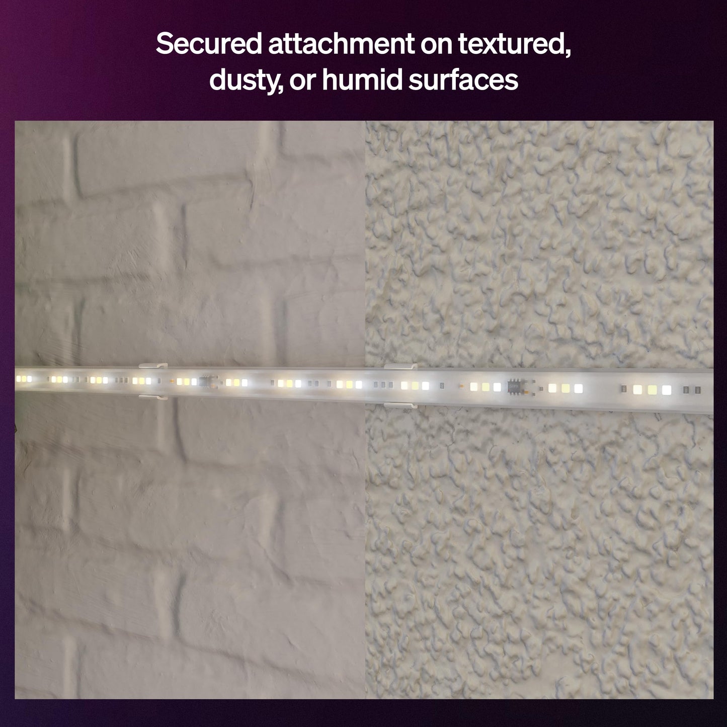 Hue Flux LED Strip Light Mounting Brackets, Accessories, Flexible Indoor Lighting, Easy Installation, Robust Transparent Clips, Screws and Adhesive