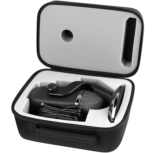 Comecase Travel Case Compatible with Blue Yeti/for Yeti Pro Microphones - Shock-Absorbent Hard Shell with Custom Foam Insert for Podcast, Streaming &