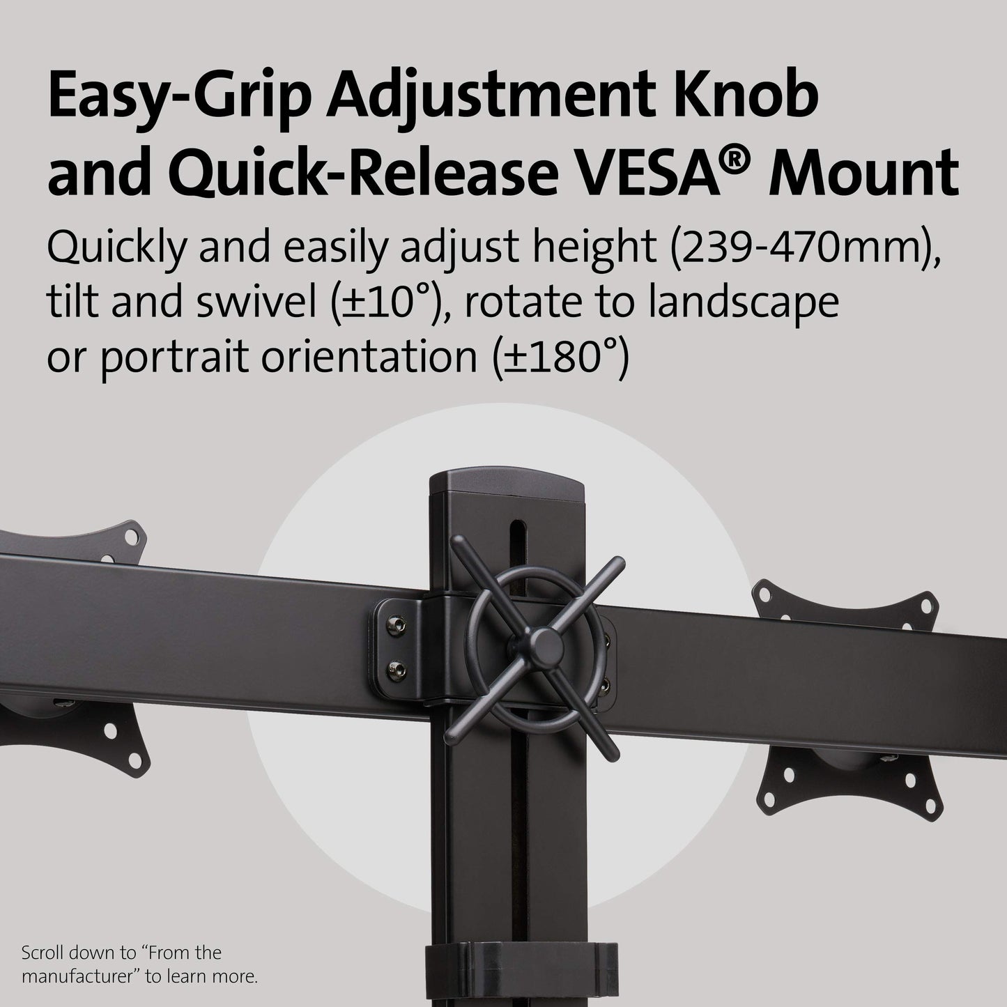 Kensington Dual Monitor Mount for Desk, C-clamp Vesa Monitor Stand Fits 2 Ultrawide Monitors Up to 27 Inches, Low Profile Stand, Height Adjustable