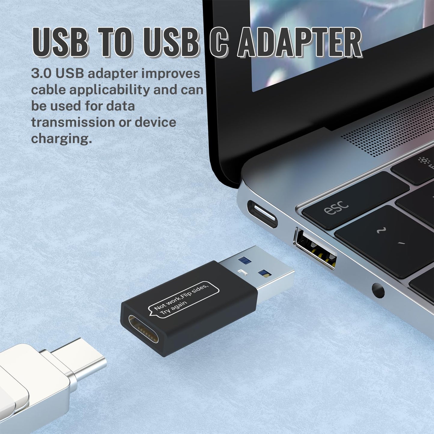 ATTACK SHARK CO4-C Coiled USB C Cable for Mechanical Keyboard with USB to USB C Adaptor, Type C to Type C, TPU Double Sleeved Spring Charging Cable
