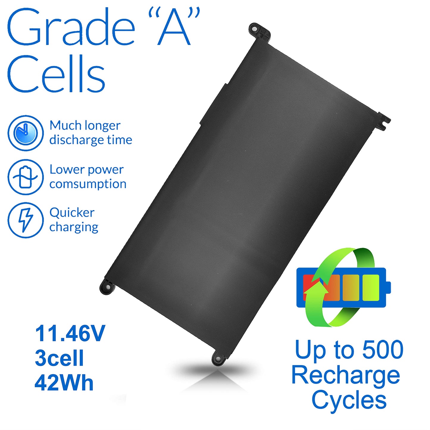 42Wh YRDD6 1VX1H Battery for Dell Inspiron 5482 5485 7586 3583 5491 5591 5481 3310 2-in-1 5593 5584 3493 3593 3793 5480 3582 5581 5590 3584 5493 5585