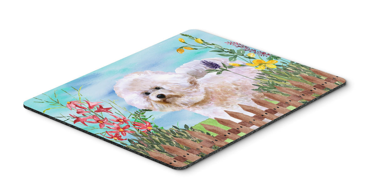 Caroline's Treasures CK1267MP Bichon Frise #2 Spring Mouse Pad, Hot Pad or Trivet for Home Office Gaming Working Computers Laptop Mouse Mat,Washable
