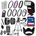 58mm 16 Piece Accessory Kit for Canon EOS Rebel T5i, T4i, T3i, 650D, 700D DSLRs with Replaceable LP-E8 Battery, Automatic LED Flash, 16GB SD Memory