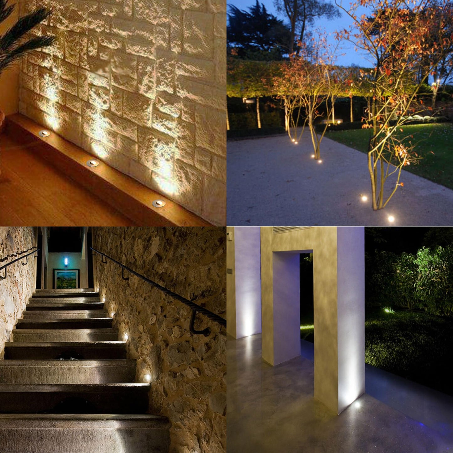 CNBRIGHTER LED In-Ground Well Light - Half-Moon, 12V-24V DC, IP67 Waterproof Buried Underground Lamps,Outdoor Landscape Lighting,Warm White 3000K (1
