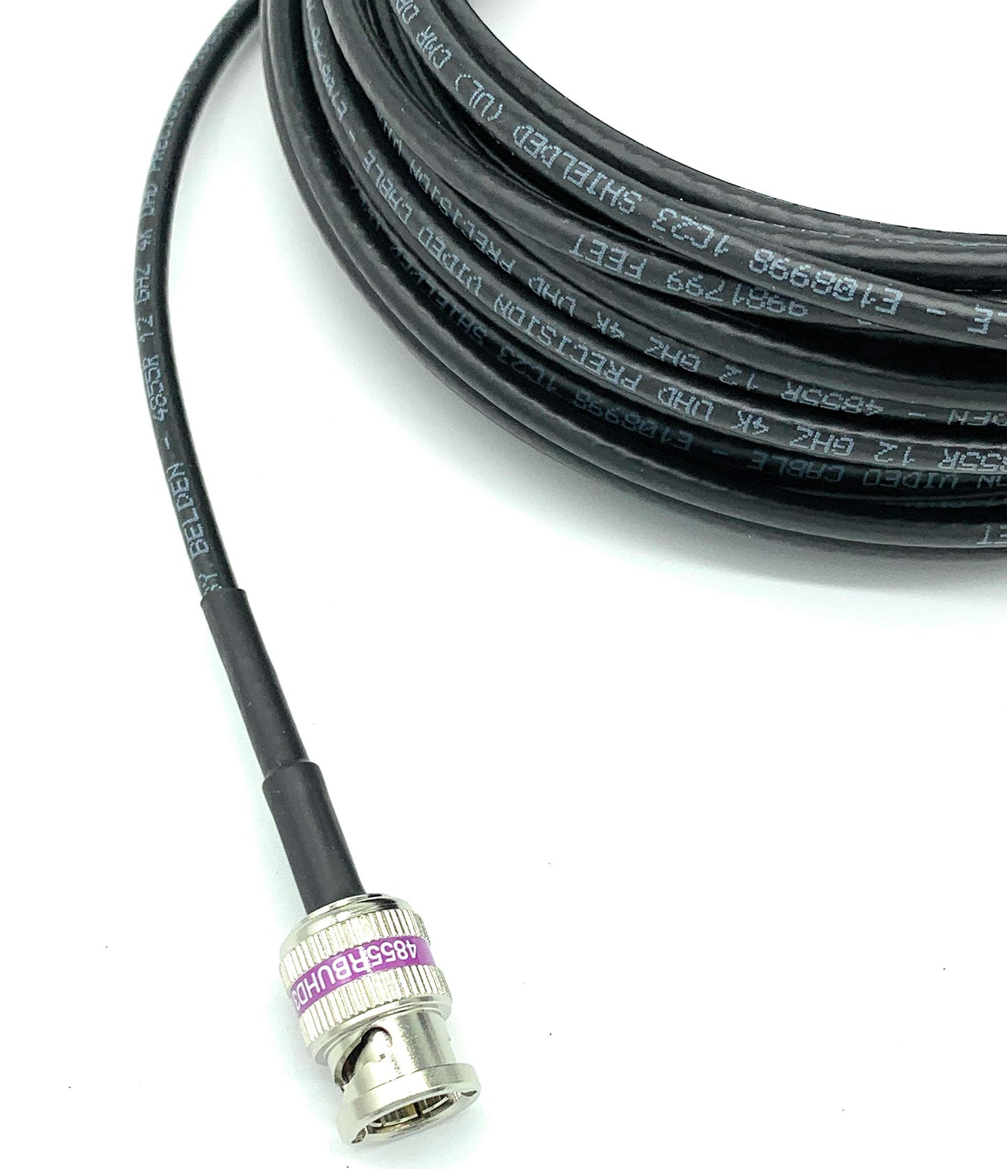 AV-Cables 12G 4K HD SDI BNC - BNC Cable 4855R Mini RG59 (10ft, Black)