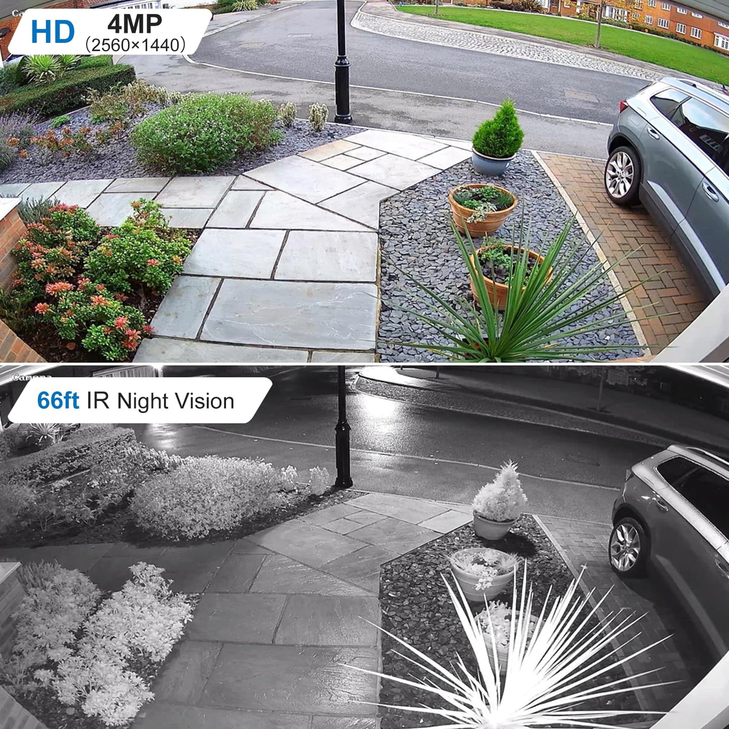 Anpviz 4MP PoE IP Bullet Camera with Microphone/Audio, IP Security Camera Outdoor Indoor, Night Vision 65ft, Waterproof IP66, 108° Wide Angle 2.8mm