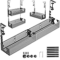 Multi-Model Under Desk Cable Management Tray 2 Packs Metal Under Desk Wire Management Clamp Mount Under Table Cord Management No Damage The Desk
