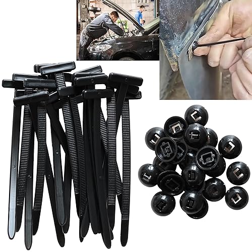 Heavy Duty Self-Locking Nylon Universal Cable Tie Buckle Kit, Push Mount Zip Ties for Car Repair - Secure Fenders Bumpers Engine Guards Underbody