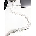 Snow Lamp Cord Cover Thin-Style Faux Silk 9 ft long White