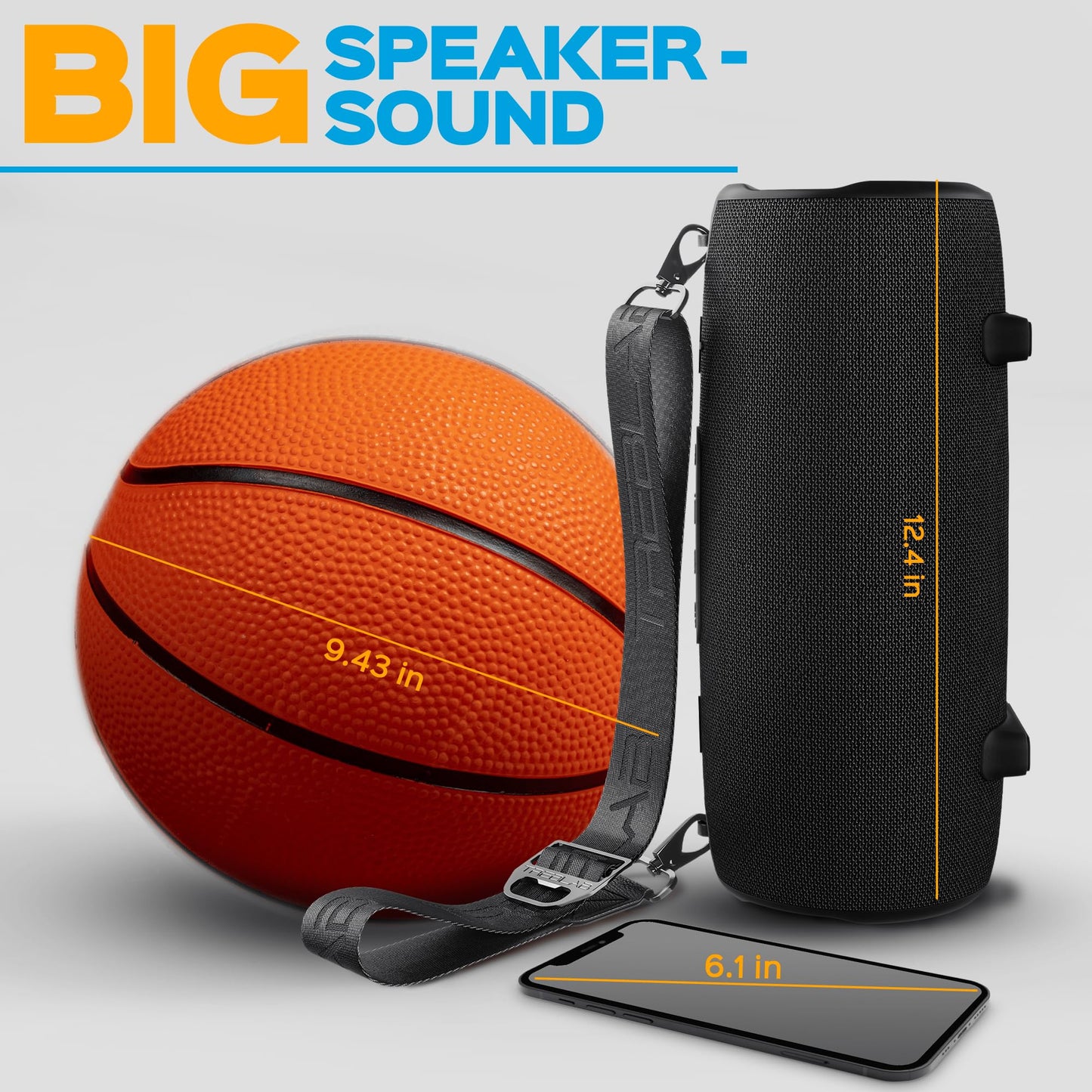 TREBLAB HD-Max - Big Loud Bluetooth Speaker-60W,20H Battery, Powerbank, TWS,IPX6 Waterproof|Loud Portable Speaker with Deep Bass|Wireless Outdoor