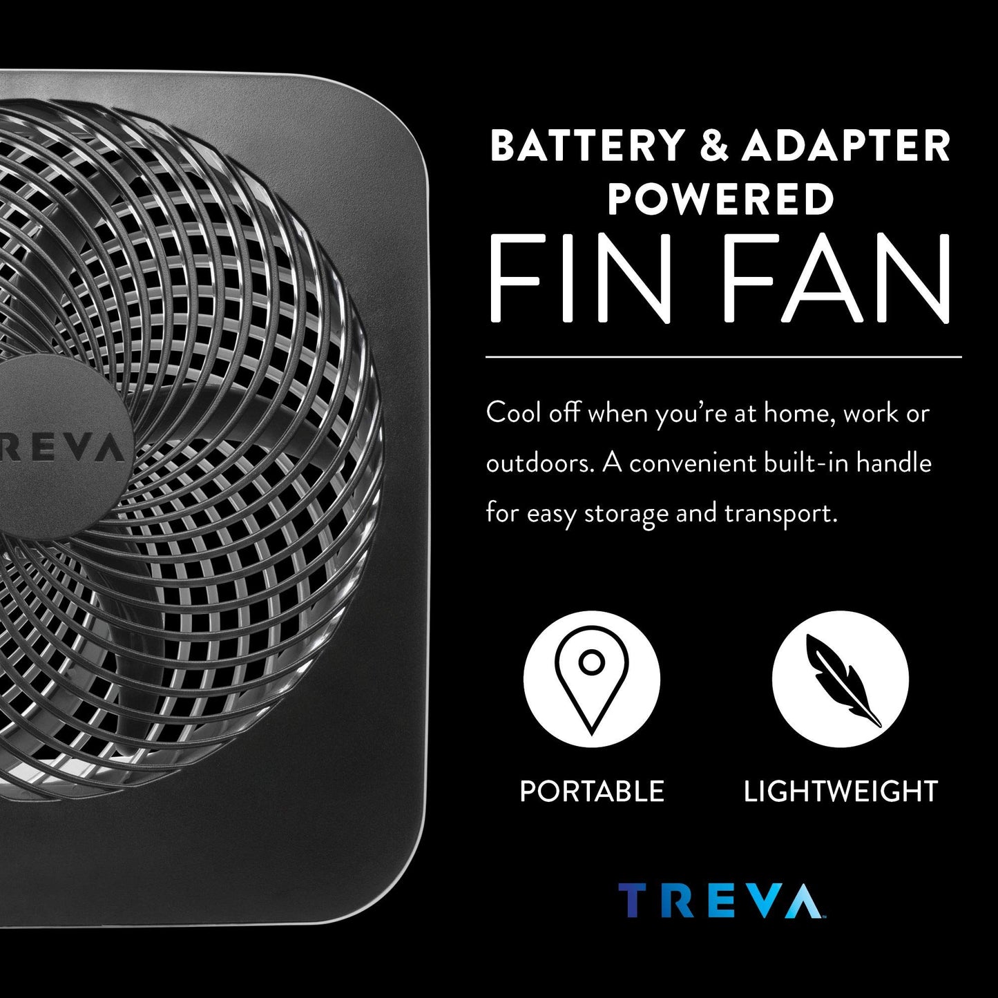 O2COOL Treva 10-Inch Portable Desktop Air Circulation Battery Fan - 2 Cooling Speeds