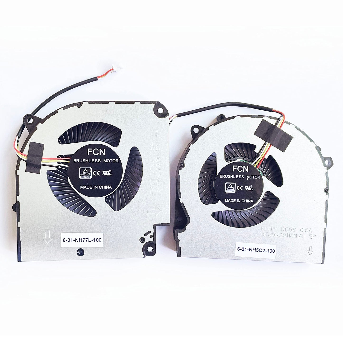 Fleshy Leaf CPU+GPU Cooling Fan Replacement for Hasee G7-CT5NA G7-CT7NA Z8-CT7NA Z8-CT7NT Z8-CR7N1 6-31-NH5C2-100 6-31-NH77L-100 DFS5M325063B1N FLHJ