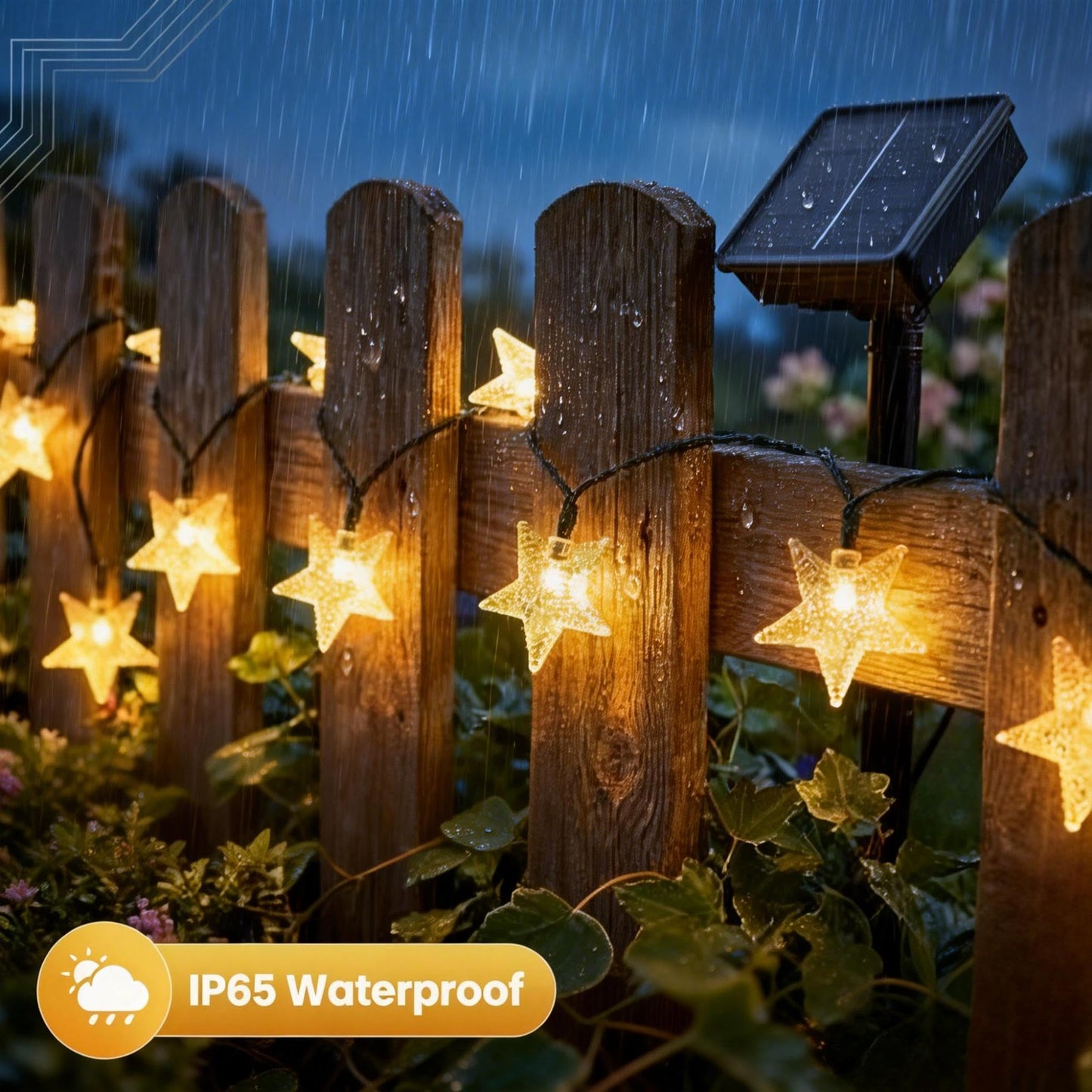 Twinkle Solar Star String Lights Outdoor Waterproof Fairy Lights 39FT 100 LED with 8 Lighting Modes for Camping Garden Wedding Party Tree Holidays