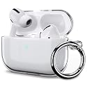 ULAK Compatible with Airpods Pro Case 1st Generation Clear, Designed Protective Cover Soft TPU Transparent Shockproof Case Accessories Keychain