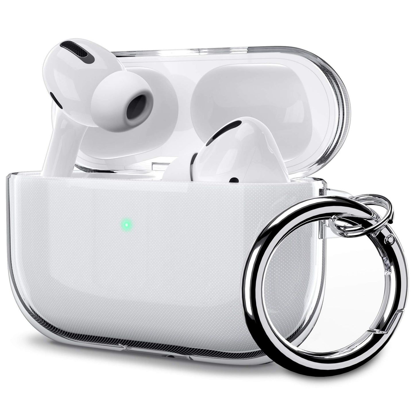 ULAK Compatible with Airpods Pro Case 1st Generation Clear, Designed Protective Cover Soft TPU Transparent Shockproof Case Accessories Keychain