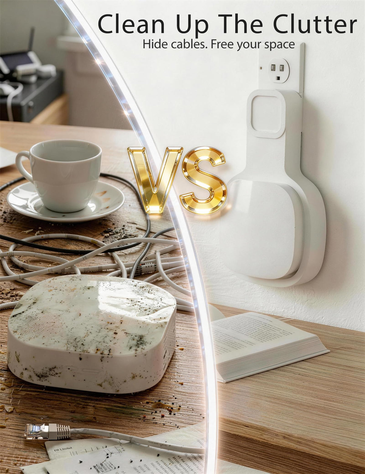 Wall Mount Holder for eero 6 and eero 6+ Router Mesh Wi-Fi System, No Messy Wires, Space Saving, Outlet Wall Mount for eero 6 Plus, Stand Bracket