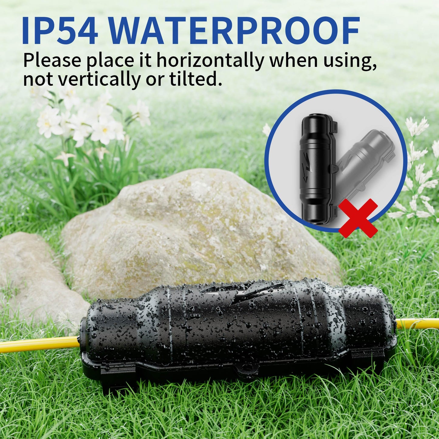 Cismorvex 3 Pack Outdoor Extension Cord Safety Cover with Waterproof Seal IP54 Water-Resistant, Weatherproof Electrical Connection Box with 2 Latches