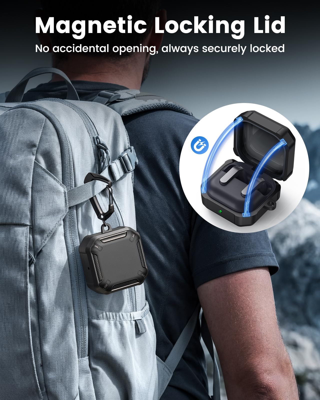 MoKo for Samsung Galaxy Buds 4 Pro Case/Galaxy Buds 4 Case (2026), Magnetic Lid Protective Case with Keychain, Cleaner Kit, Shockproof Full Protection