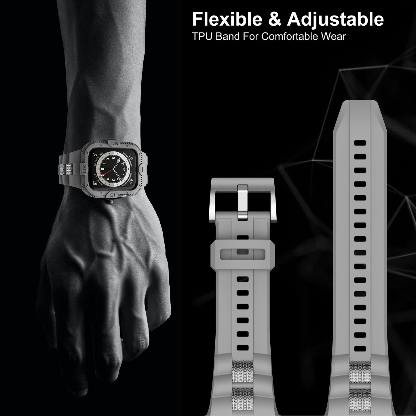 GELISHI Bands Compatible for Apple Watch Band 41mm 40mm 38mm, Men Sport Rugged Band with Protective Case for Watch Series 9 8 7/Series 6 SE 5 4 3