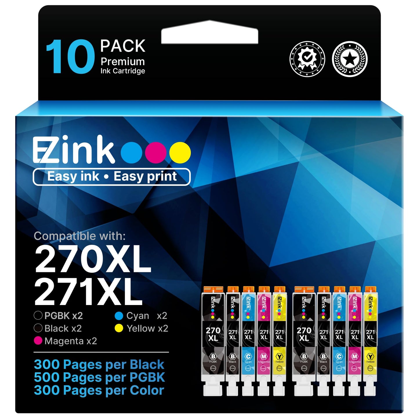 E-Z Ink Compatible for Canon PGI-270XL CLI-271XL 270XL 271XL Ink,10 Pack