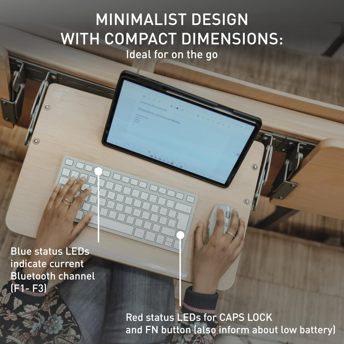 Cherry KW 7100 MINI BT Compact Wireless Keyboard, Cherry Blossom