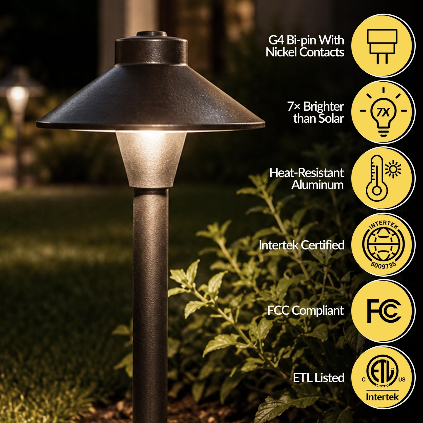 Outdoor Pathway Light - Landscaping Lighting for Walkways & Garden - Bronze