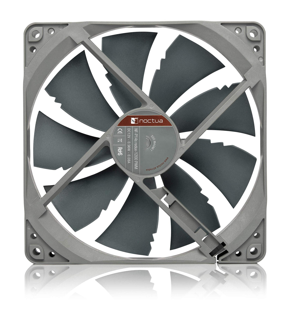 Noctua NF-P14s redux-1200 PWM, Quiet Fan, 4-Pin, 1200 RPM (140mm, Grey)