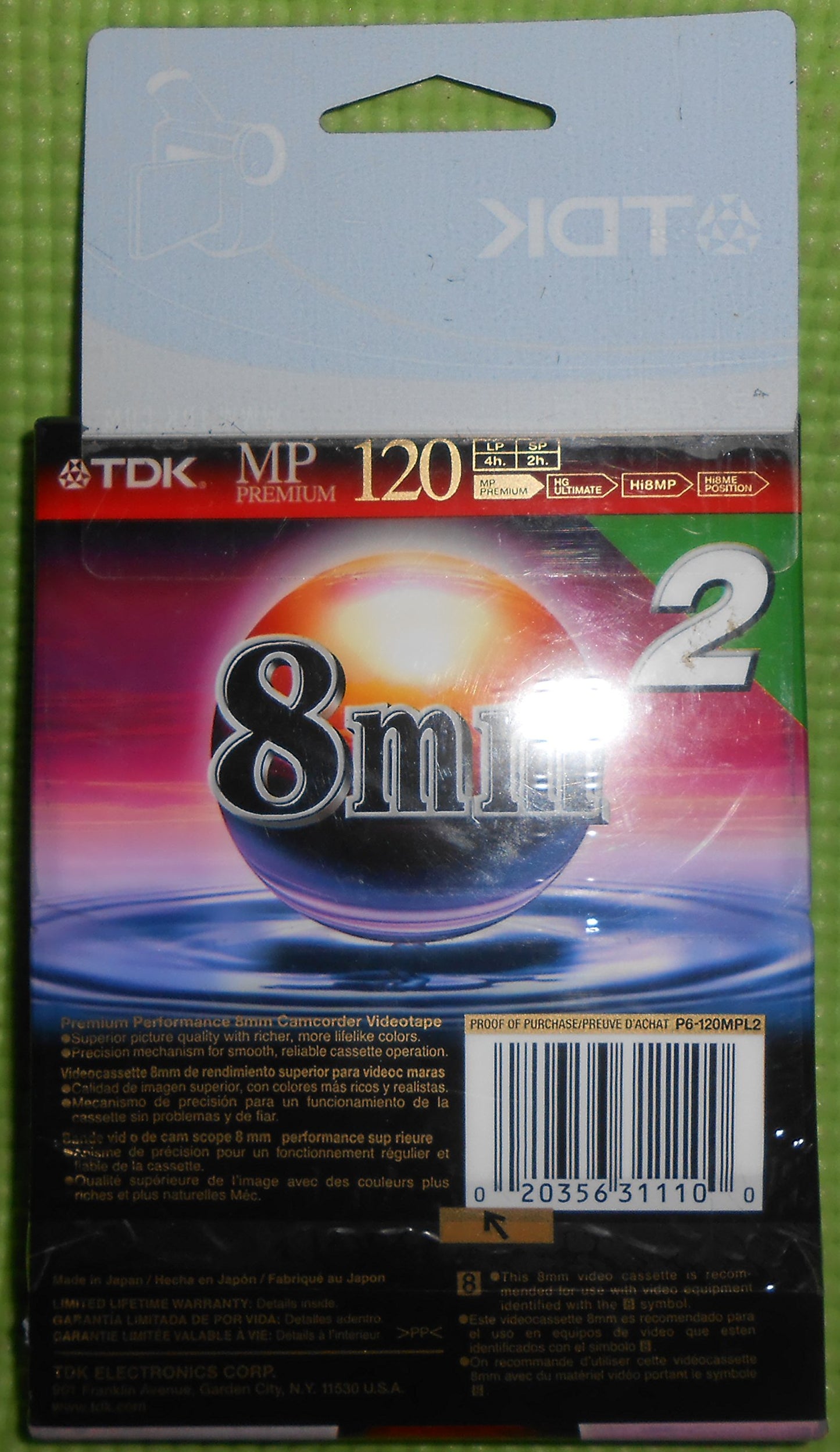 TDK P6-120MP 8mm MP Premium Camcorder Video Tape - 2 Pack