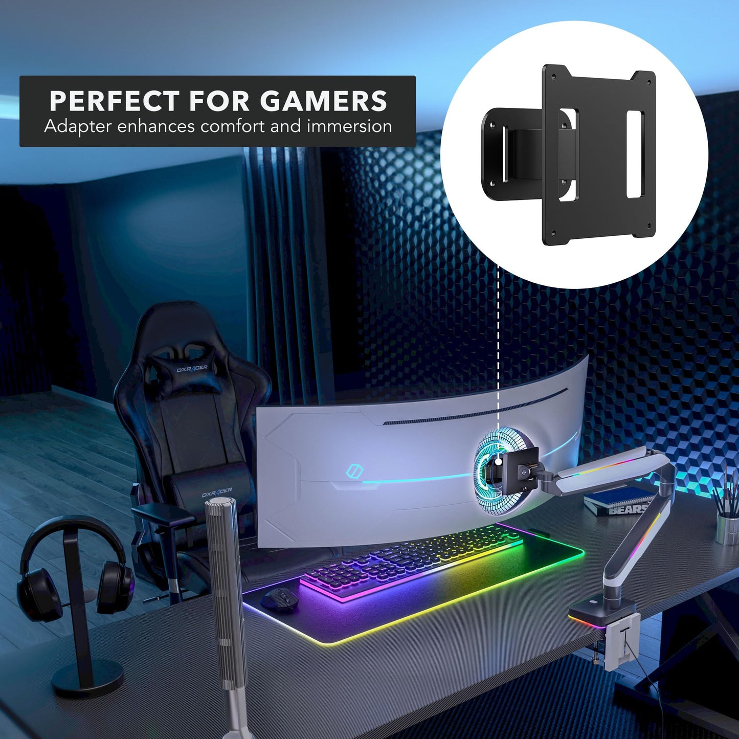 Mount-It! VESA Adapter for Samsung Ultra-Wide Monitors - Compatible with Odyssey G9, Neo G9, CRG9, CHG9, CHG90 - Converts to Standard 100x100 VESA