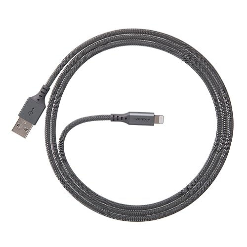 Ventev - ChargeSync Alloy USB A to Apple Lightning Cable 4ft | Premium Braided Cable with Aluminum Housing | Cable Wrap Included | iPhone 14/14 Pro…