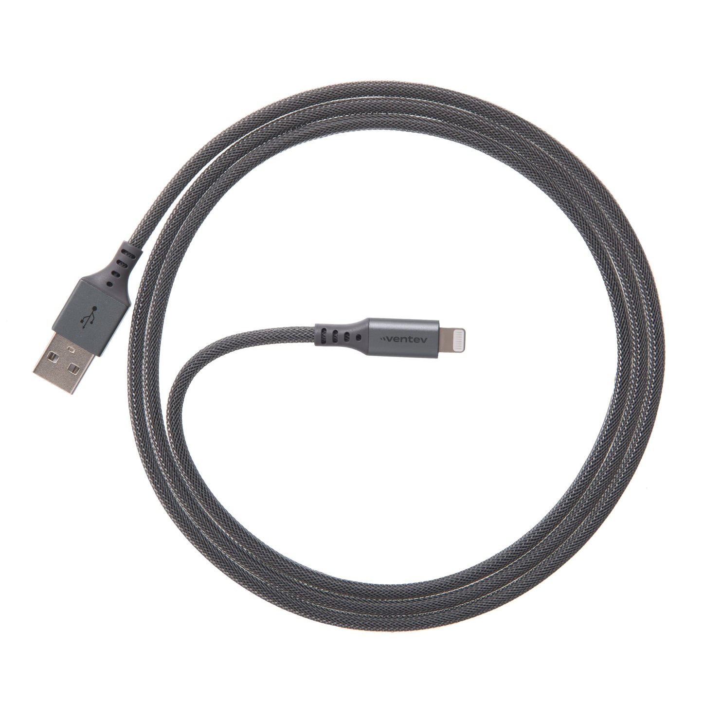 Ventev - ChargeSync Alloy USB A to Apple Lightning Cable 4ft | Premium Braided Cable with Aluminum Housing | Cable Wrap Included | iPhone 14/14 Pro…