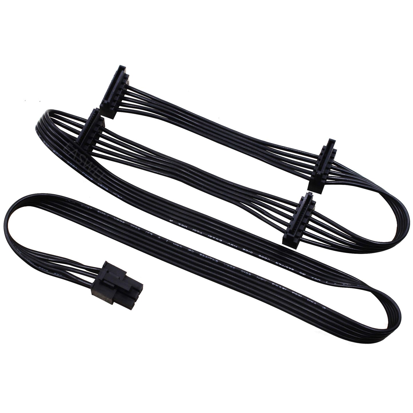 EASWEL 6Pin Male to 4 SATA 15Pin Power Suppl Cable for Corsair HX650 HX750 HX850 HX1050