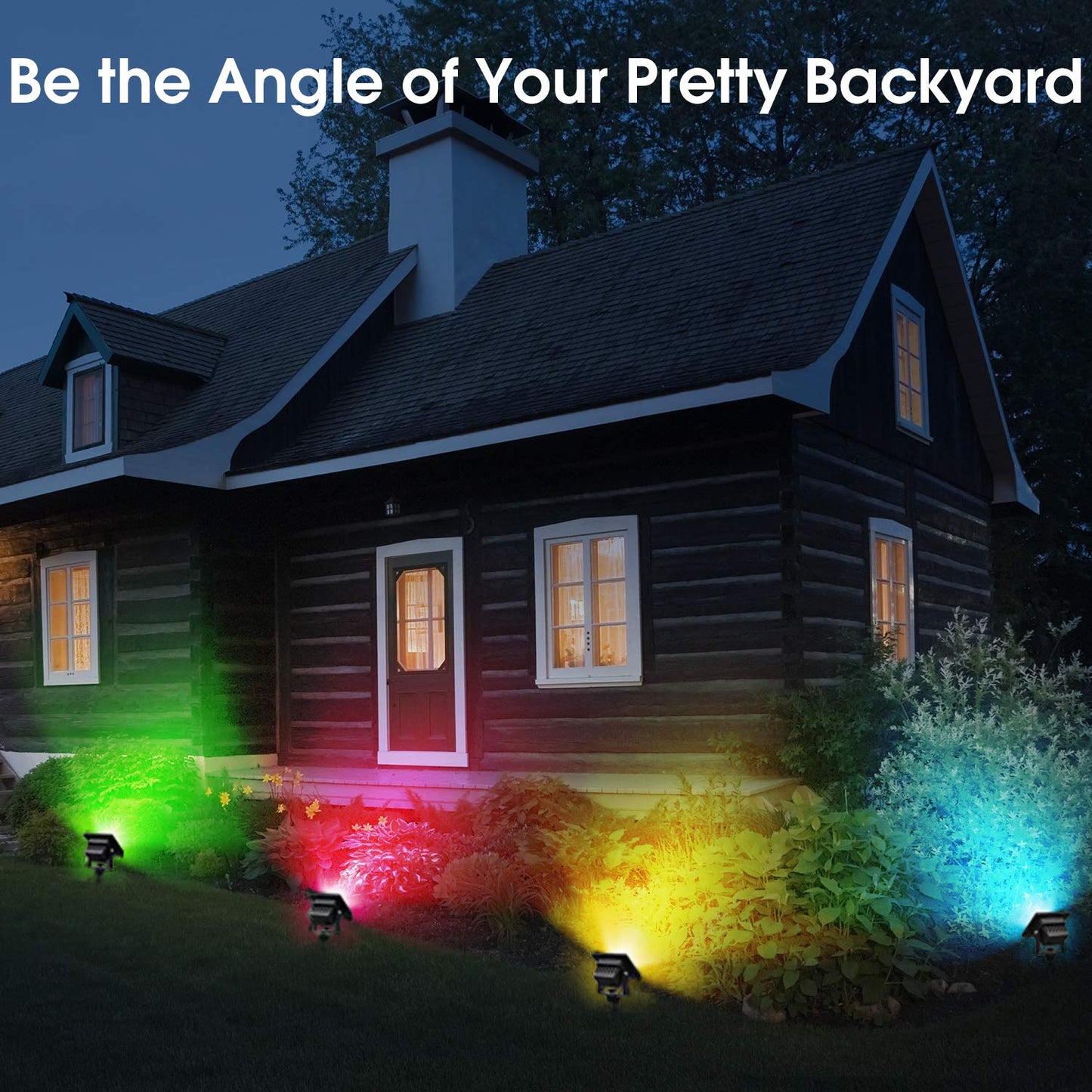 SunBonar RGB Solar Flood Lights Outdoor Solar Spotlight, 7 Singe Colors & Color Changing Spot Lights with Remote Control, 60LED IP65 Waterproof