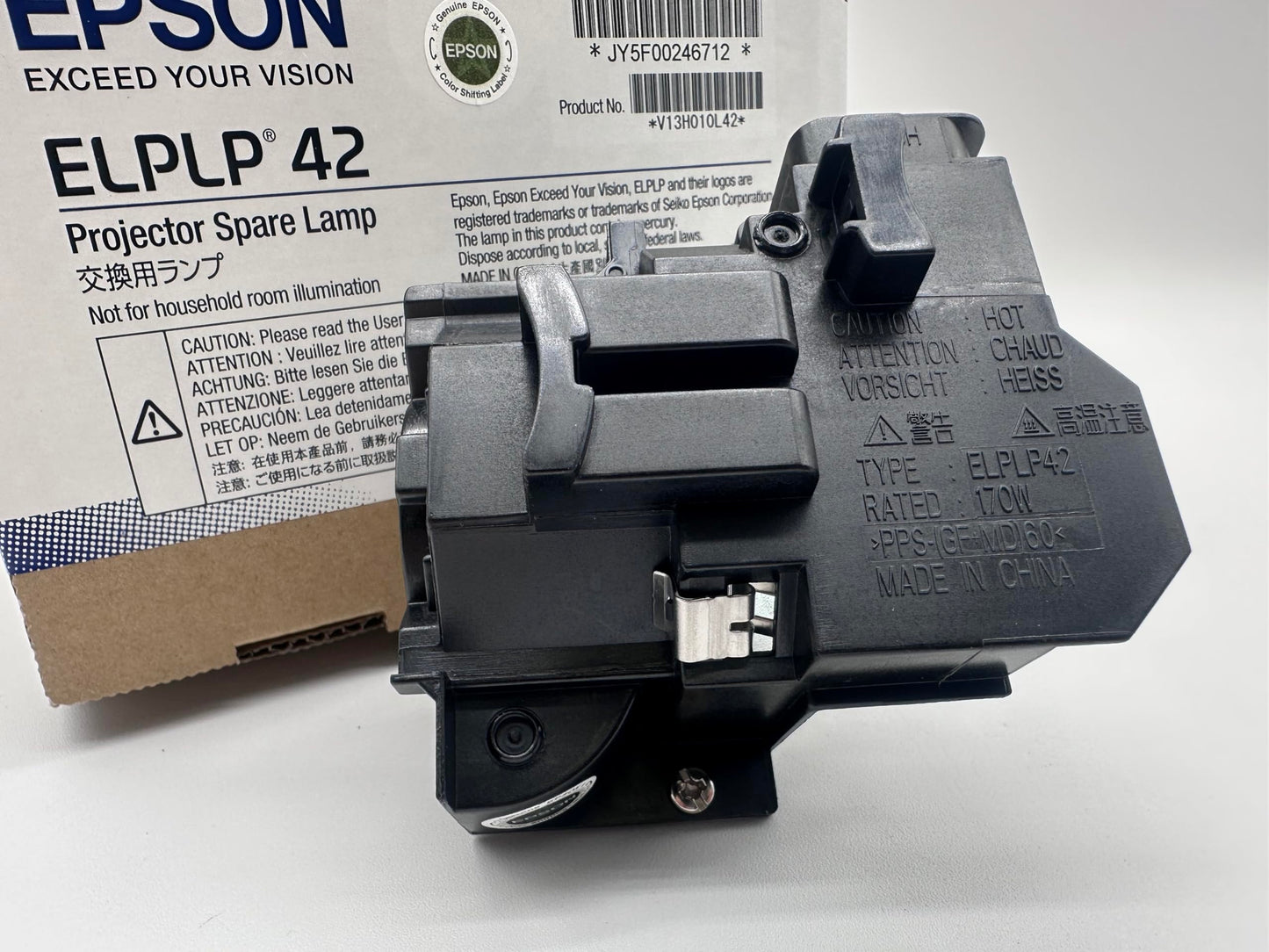 OEM V13H010L42 Lamp & Housing for Epson Projectors - 1 Year Jaspertronics Full Support Warranty!