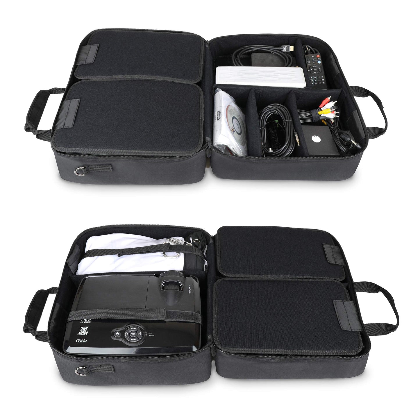 USA GEAR Projector Case - Portable Projector Bag Compatible with Epson Home Cinema 1060, GooDee 2020, YABER Y30, and More Movie Projectors - Scratch
