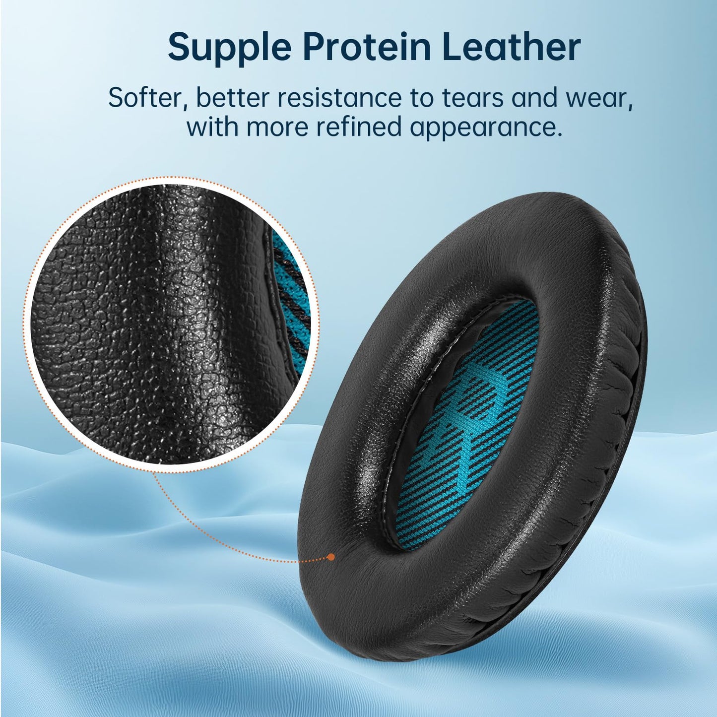 Aurivor Replacement Ear Pads for Bose QuietComfort QC 35 (ii) 25 15 2 Headphones, Tear-Proof Earpads Cushion for QC35 (ii) QC25 QC15 QC2
