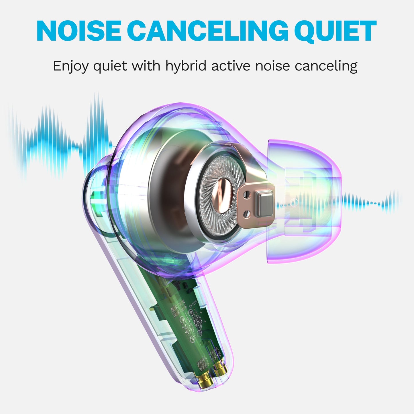 JLab, Go Pods ANC, True Wireless Earbuds, Active Noise Cancelling, Bluetooth, Cloud White