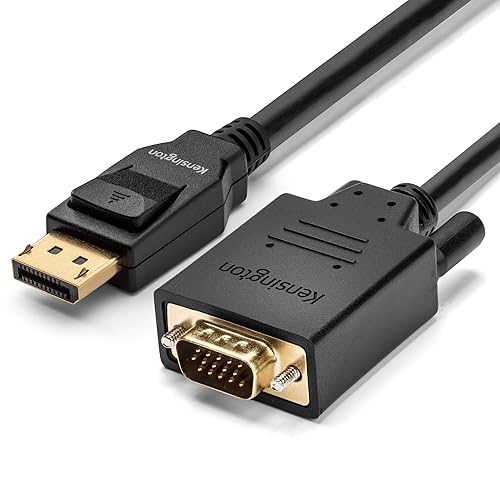 Kensington DisplayPort to VGA Cable (Support up to 1080P), 6ft (K33024WW)